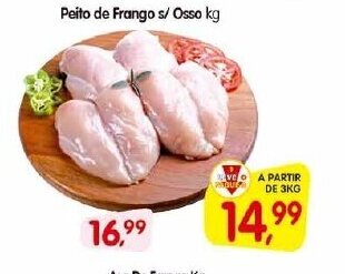 Cercadão Peito de Frango s/ Osso 1kg oferta