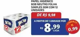 Bahamas Mix Papel higiênico bob neutro folha simples com 12 oferta