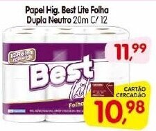 Cercadão Papel Hig. Best lite Folha Dupla Neutro 20m c/12 oferta