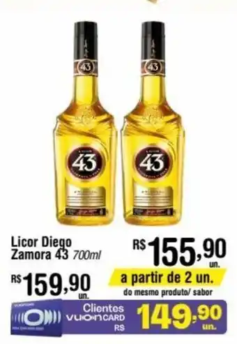 Fort Atacadista Licor Diego Zamora 43 700ml oferta