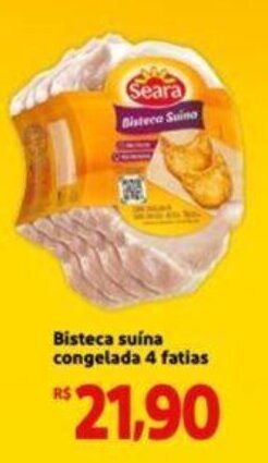 Extra Supermercado Bisteca Suina Congelada 4 Fatias oferta