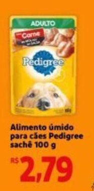 Extra Supermercado Alimento umido para caes Pedigree sache 100g oferta