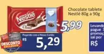 Supermercados Savegnago Chocolate tablete Nestle 80g a 90g oferta