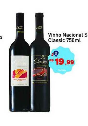Tonin Superatacado Vinho Nacional Salton Classic 750ml oferta