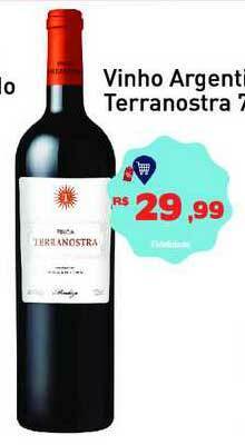 Tonin Superatacado Vinho Argentino Terranostra 750ml oferta