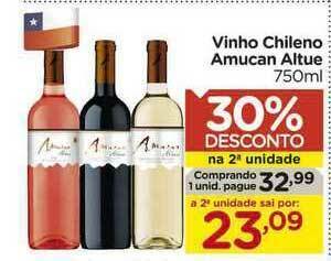 Carrefour Vinho Chileno Amucan Altue 30% Desconto Na 2a Unidade 750ml oferta