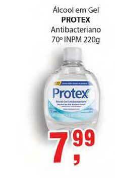 Supermercados Mundial álcool Em Gel Protex Antibacteriano 70° Inpm 220g oferta