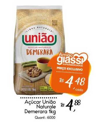 Giassi Supermercados Açúcar União Naturale Demerara 1kg oferta