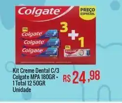 Mart Minas Kit creme dental c/3 colgate mpa 180gr + 1 total 12 50gr unidade oferta