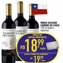 Mercantil Rodrigues Vinho chileno camino de chile750ml oferta