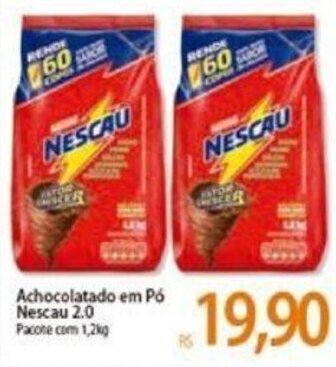 Atacadão Achocolatado em po Nescau 2.0 1.2kg oferta
