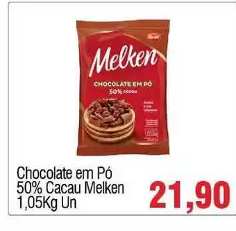 Spani Atacadista Chocolate Em Pó 50% Cacau Melken 1,05kg oferta