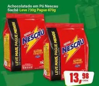 Rede Supermarket Achocolatado em pó nescau sachê oferta