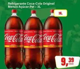 Refrigerante coca-cola original menos açúcar