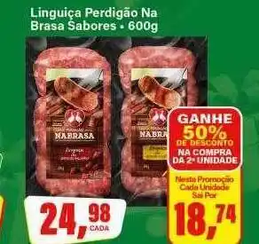 Rede Supermarket Linguiça perdigão na brasa sabores oferta