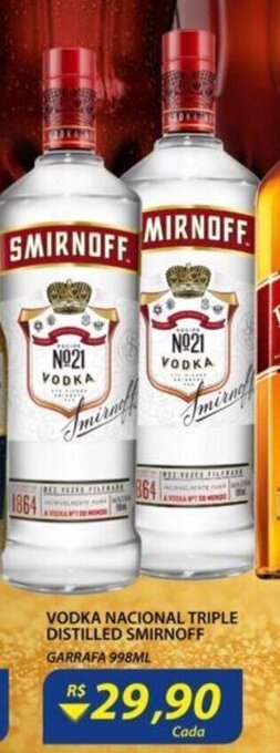 Assaí Atacadista Vodka Nacional Triple Distilled Smirnoff 998ml oferta