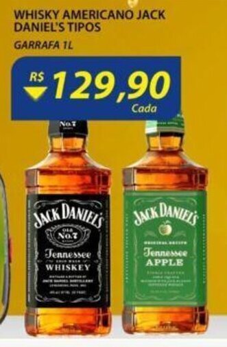 Assaí Atacadista Whisky Americano Jack Daniels Tipos 1L oferta