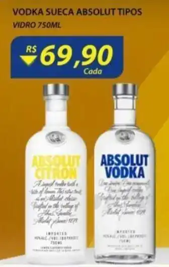 Vodka Sueca Absolut tipos 750ml