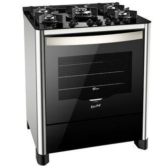 Gazin Fogão fischer 5 bocas gran cheff automático mesa de vidro tripla chama oferta