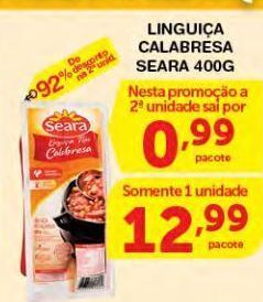 Roldão Linguiça calabresa seara 400g oferta