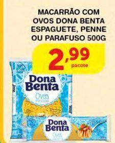 Macarrão com ovos dona benta 500g