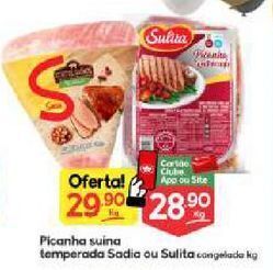 Supermercados Princesa Picanha suina temperada sadia ou sulita kg oferta