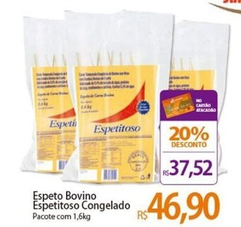 Atacadão Espeto Bovino Espetitoso Congelado 1.6kg oferta