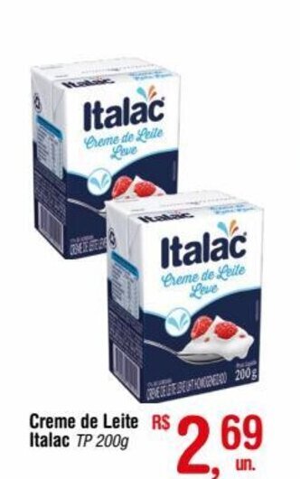 Fort Atacadista Creme de Leite italac Tp 200g oferta