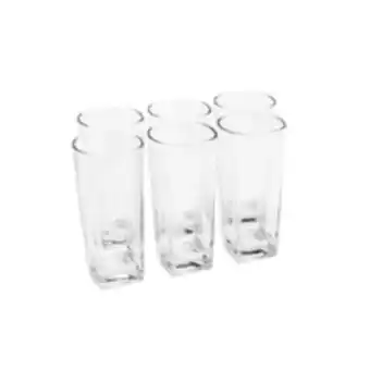 Conjunto de copos altos square da lyor, 6 peças, vidro, 300ml - 6266