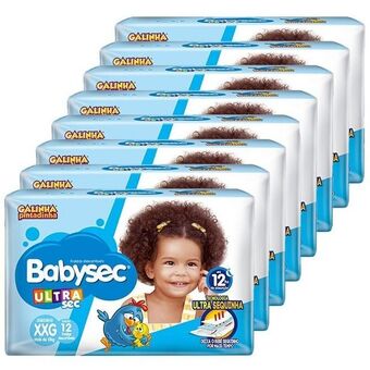 Fralda babysec ultra jumbinho tamanho xxg - 8 pacotes com 12