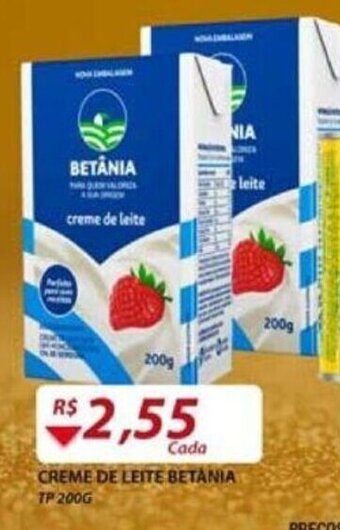 Assaí Atacadista Creme de leite Betania Tp 200g oferta