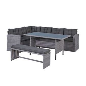 Leroy Merlin Conjunto para jardim aço rattan maldivas 4 peças cinza oferta