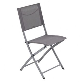 Cadeira dobrável aço emys 83x42x52cm cinza escuro naterial