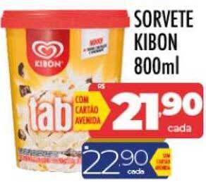Supermercados Avenida Sorvete kibon oferta