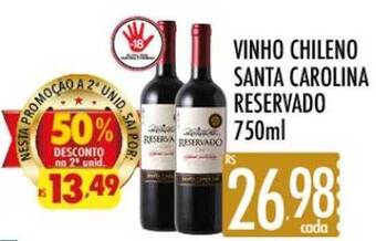 Supermercados Avenida Vinho chileno santa carolina reservado oferta
