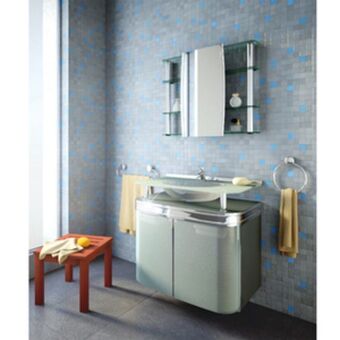 Leroy Merlin Gabinete para banheiro com cuba 71x80x47,5cm incolor e cromado master cris metal oferta