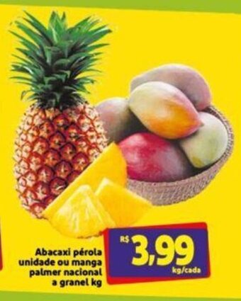 Extra Supermercado Abacaxi Perola Unidade ou manga Palmer nacional a granel 1kg oferta