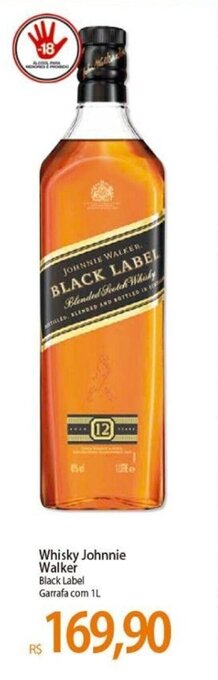 Atacadão Whisky Johnnie Walker Black Label 1L oferta