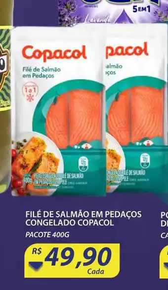 Assaí Atacadista File de Salmao em pedaos cong. Copacol 400g oferta