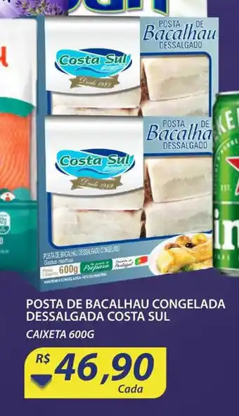 Posta de bacalhau Cong. dessalgada Costa Sul 600g