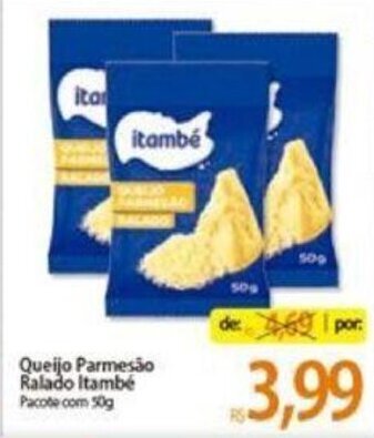 Atacadão Queijo parmesao ralado Itambe 50g oferta