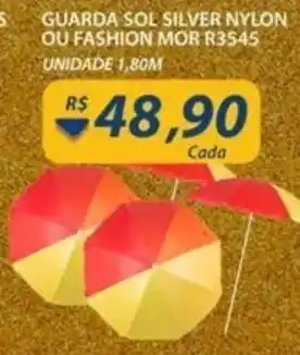 Assaí Atacadista Guarda Sol SIlver Nylon ou Fashion Mor R3545 oferta