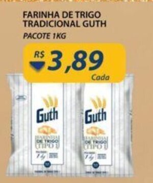 Assaí Atacadista Farinha de Trigo Tradicional Guth pacote 1kg oferta
