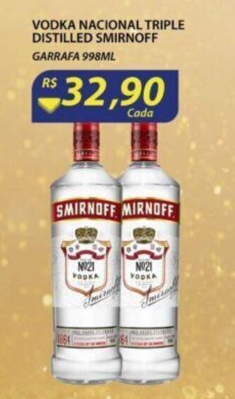 Assaí Atacadista Vodka Nacional Triple Distilled Smirnoff 998ml oferta