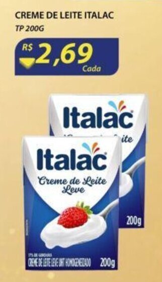 Assaí Atacadista Creme de Leite Italac 200g oferta