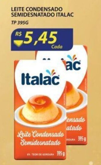 Assaí Atacadista Leite Condensado Semidesnatado Italac 395g oferta