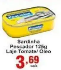 Rossi Supermercado Sardinha Pescador 125g Laje Tomate/ Oleo oferta