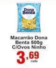 Rossi Supermercado Macarrao Dona Benta 500g c/ Ovos Ninho oferta