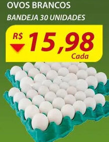 Assaí Atacadista Ovos Brancos bandeja com 30 unidades oferta