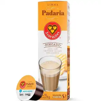 Cápsula de café três corações pingado 10 unidades
